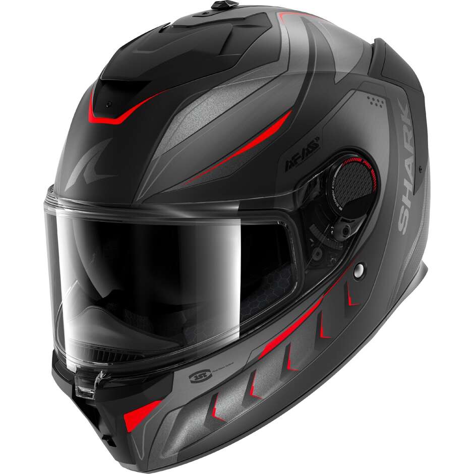 Casque intégral de moto Shark SPARTAN GT PRO CARBON MEKARIUM Mat Carbone Rouge anthracite