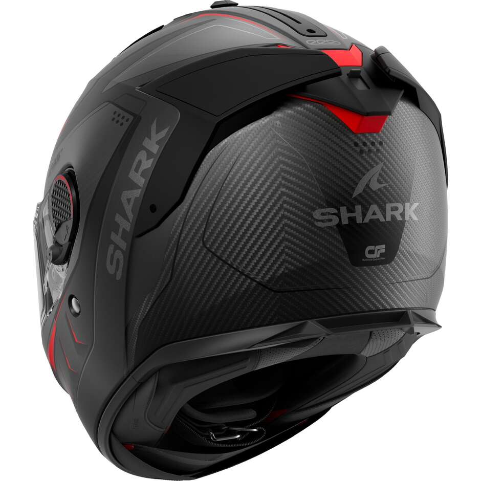 Casque intégral de moto Shark SPARTAN GT PRO CARBON MEKARIUM Mat Carbone Rouge anthracite