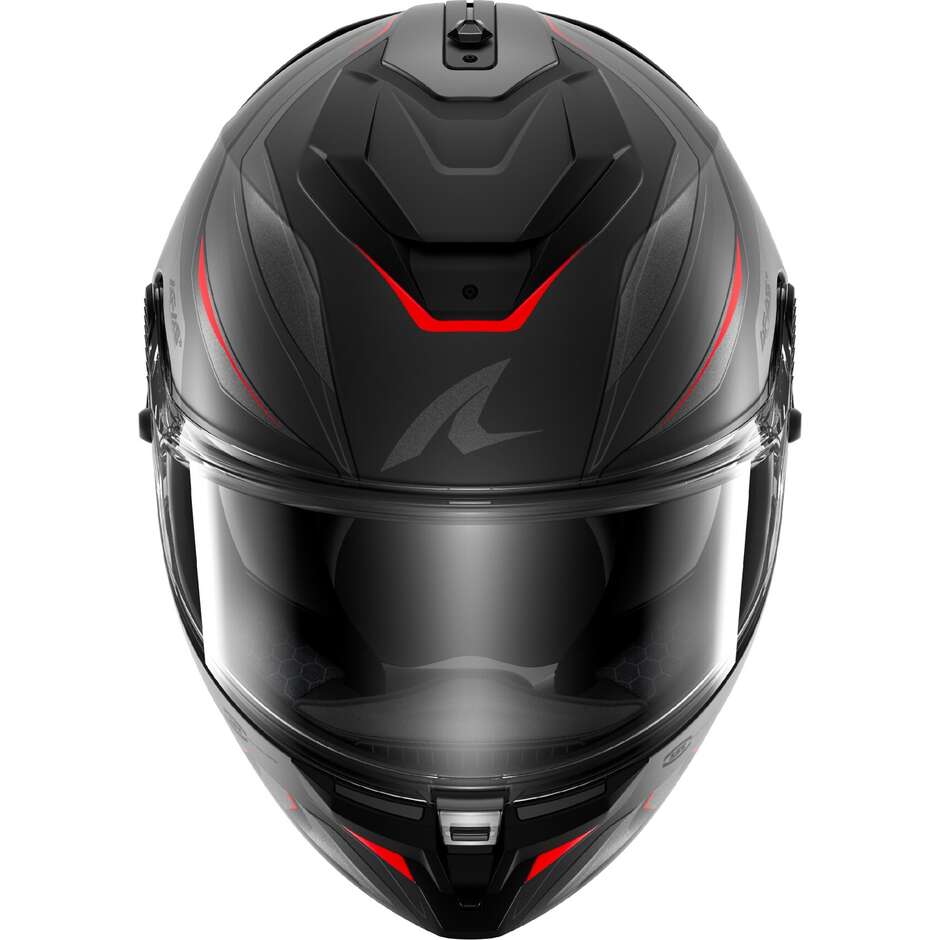 Casque intégral de moto Shark SPARTAN GT PRO CARBON MEKARIUM Mat Carbone Rouge anthracite