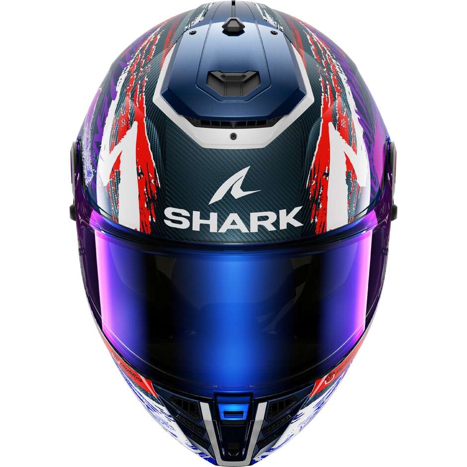 Casque intégral de moto Shark SPARTAN RS CARBON ZARCO SIGNATURE Blanc Violet