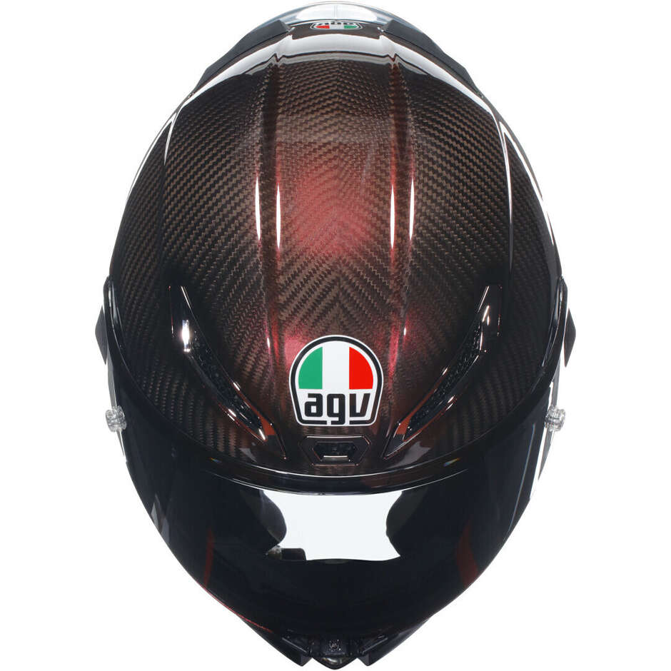 Casque intégral moto AGV PISTA GP RR MONO, rouge carbone