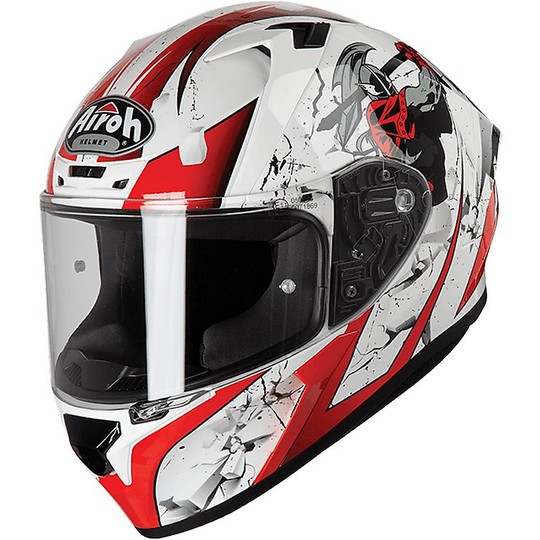 Casque intégral Moto Airoh VALOR JACKPOT Glossy White