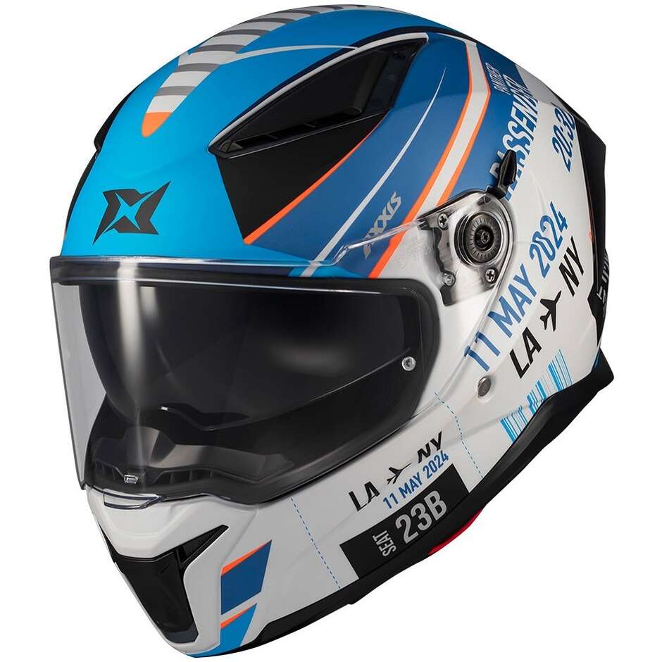 Casque intégral moto Axxis FF130SV Panther SV Passenger A7, bleu clair