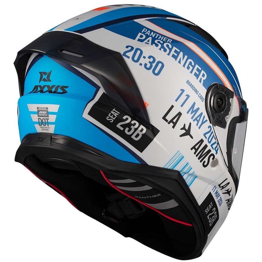 Casque intégral moto Axxis FF130SV Panther SV Passenger A7, bleu clair