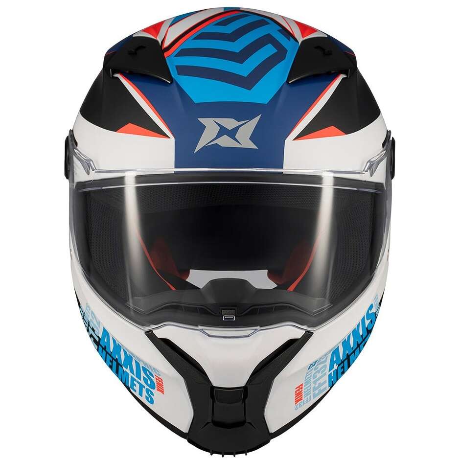 Casque intégral moto Axxis FF132 Fenix Essence A7 Blanc Bleu