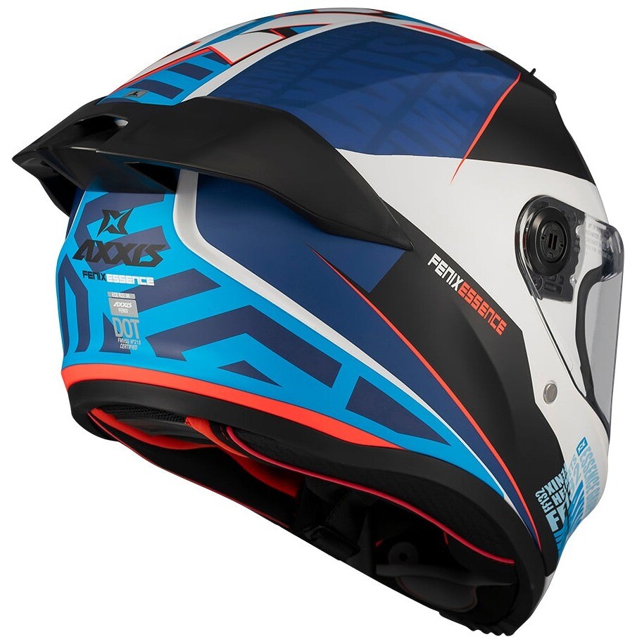 Casque intégral moto Axxis FF132 Fenix Essence A7 Blanc Bleu