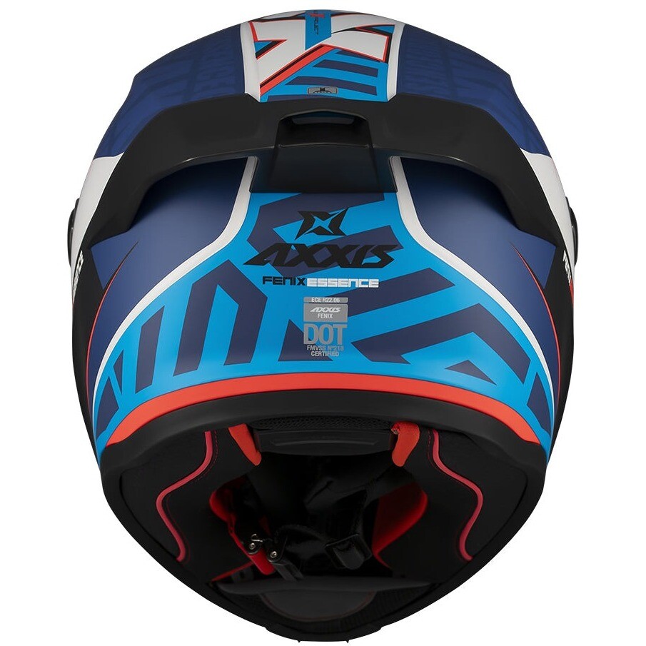 Casque intégral moto Axxis FF132 Fenix Essence A7 Blanc Bleu