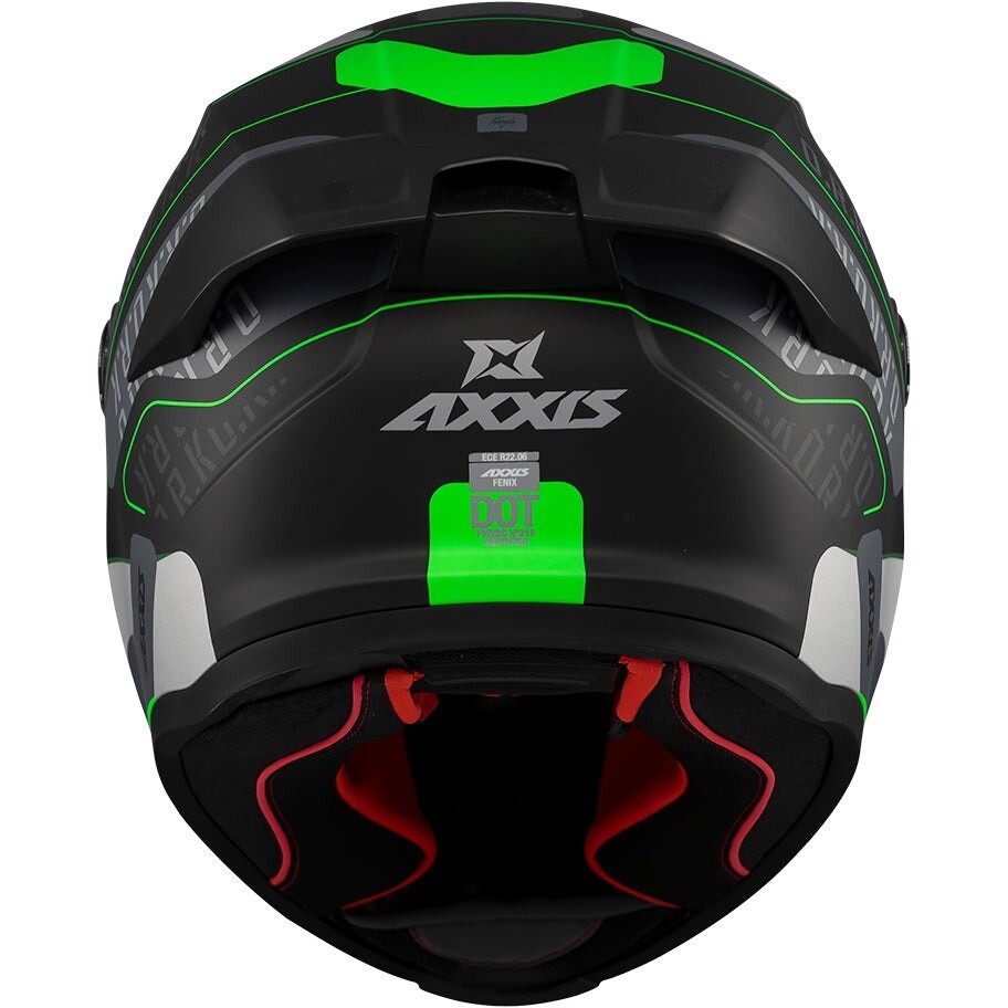 Casque intégral moto Axxis FF132 Fenix Ork B6 Noir Vert