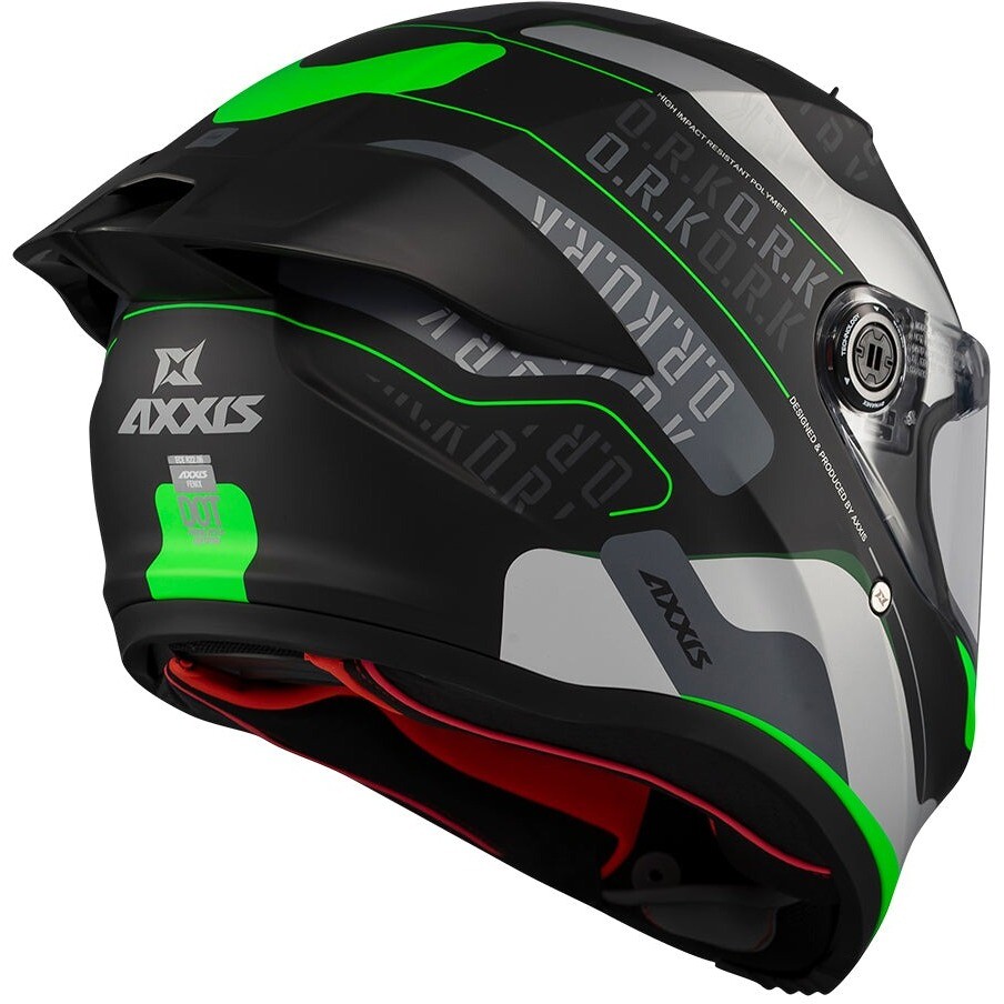 Casque intégral moto Axxis FF132 Fenix Ork B6 Noir Vert
