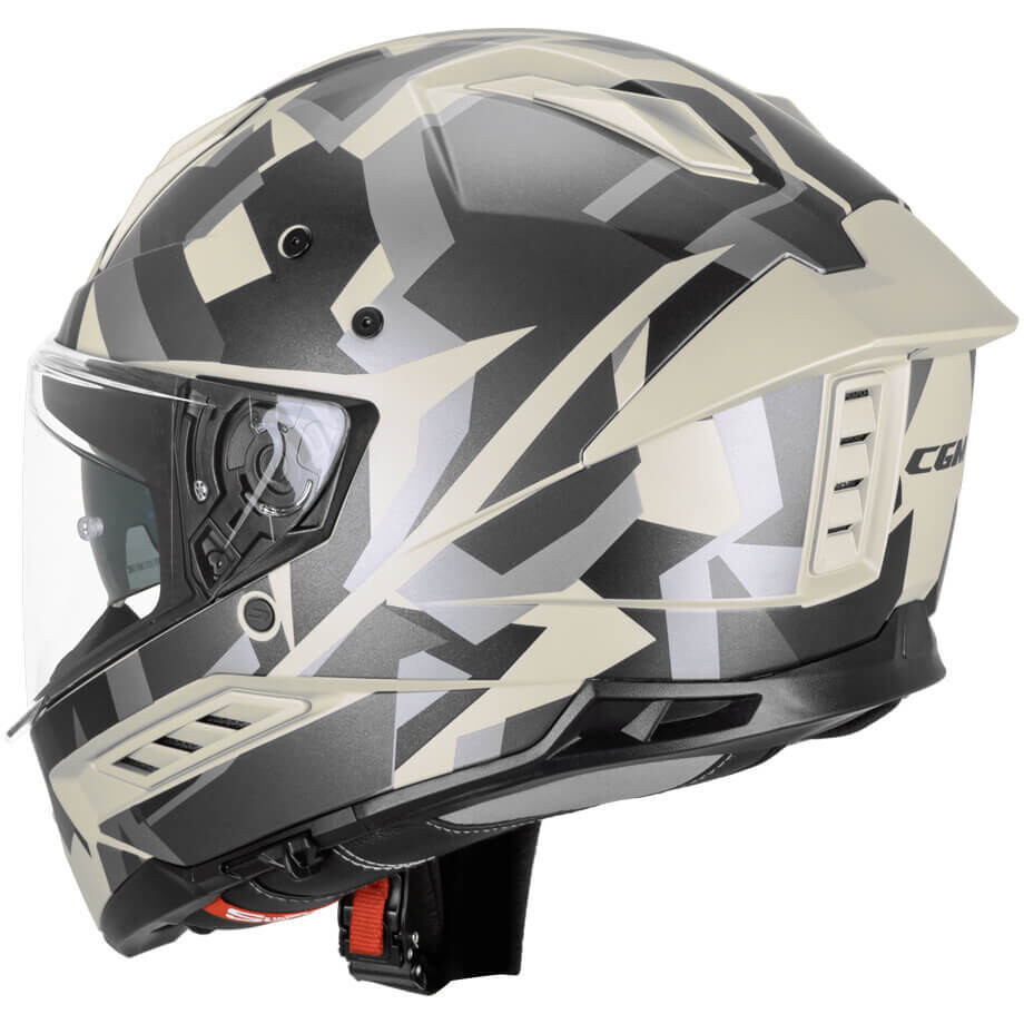 Casque intégral moto CGM 366R DUAL DIRT, noir mat/beige