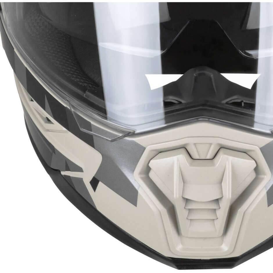 Casque intégral moto CGM 366R DUAL DIRT, noir mat/beige