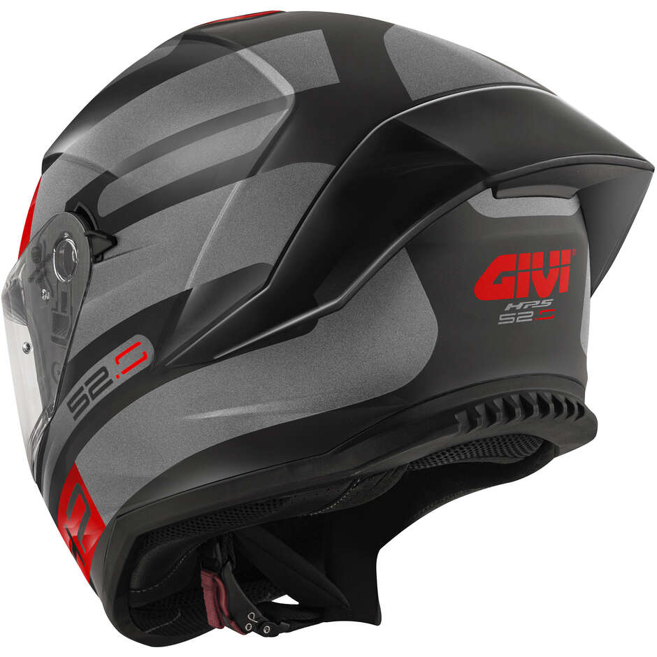 Casque intégral moto Givi 52.0 Next à double visière, noir titane rouge
