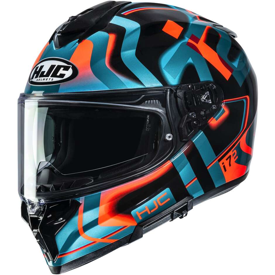 Casque intégral moto HJC i72 TALA MC26H bleu et orange