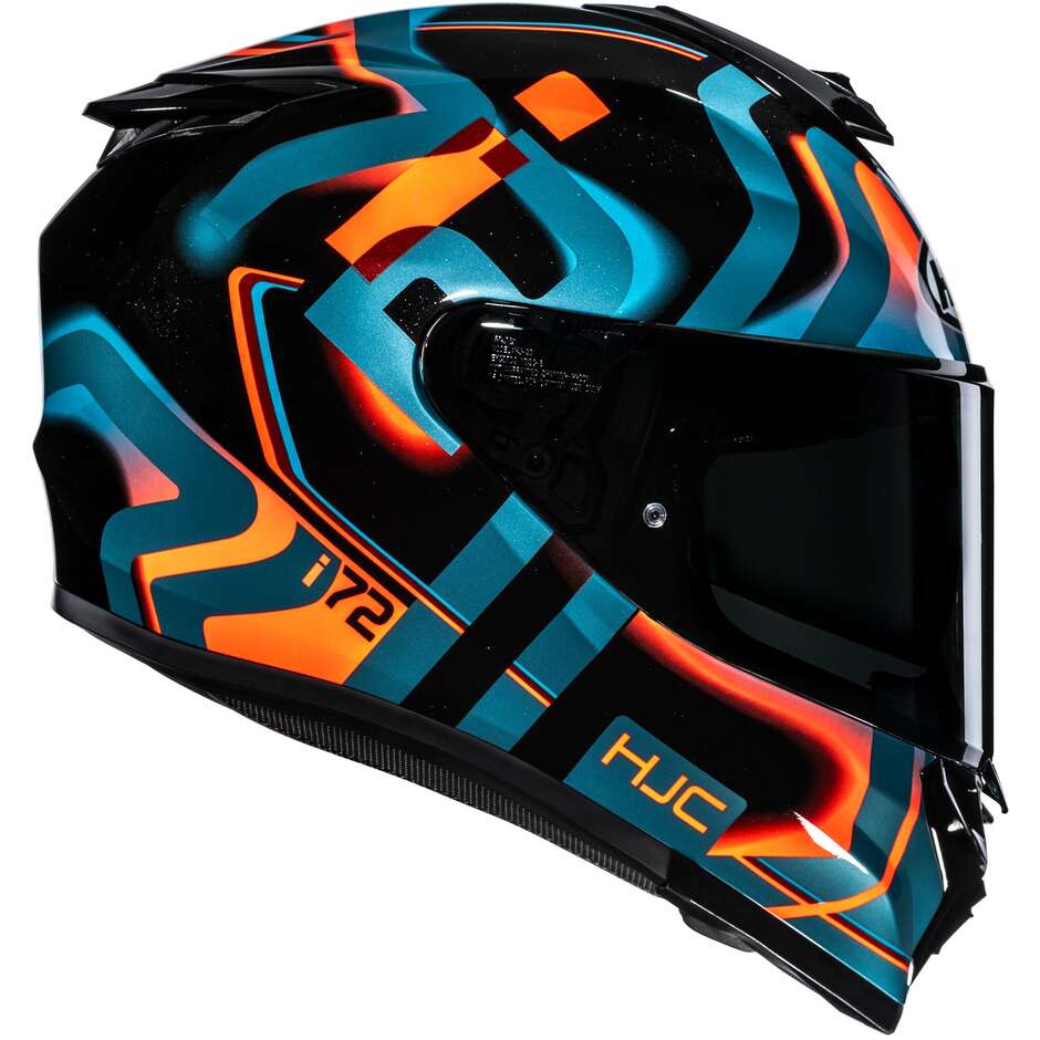 Casque intégral moto HJC i72 TALA MC26H bleu et orange