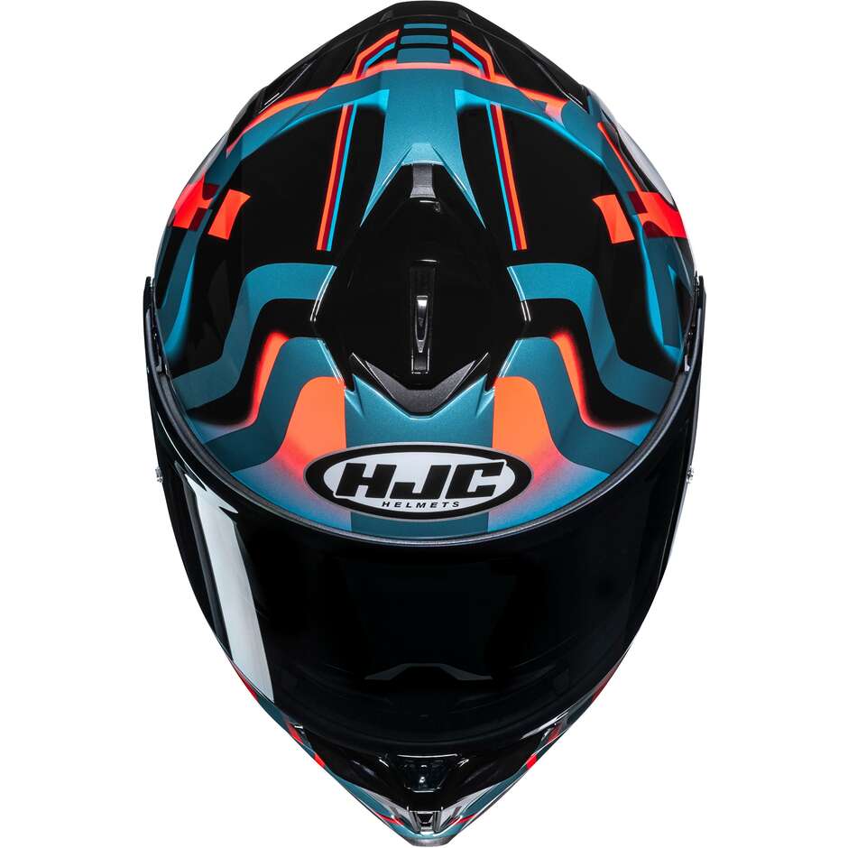 Casque intégral moto HJC i72 TALA MC26H bleu et orange