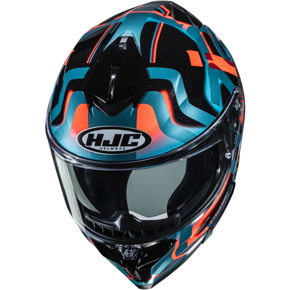 Casque intégral moto HJC i72 TALA MC26H bleu et orange