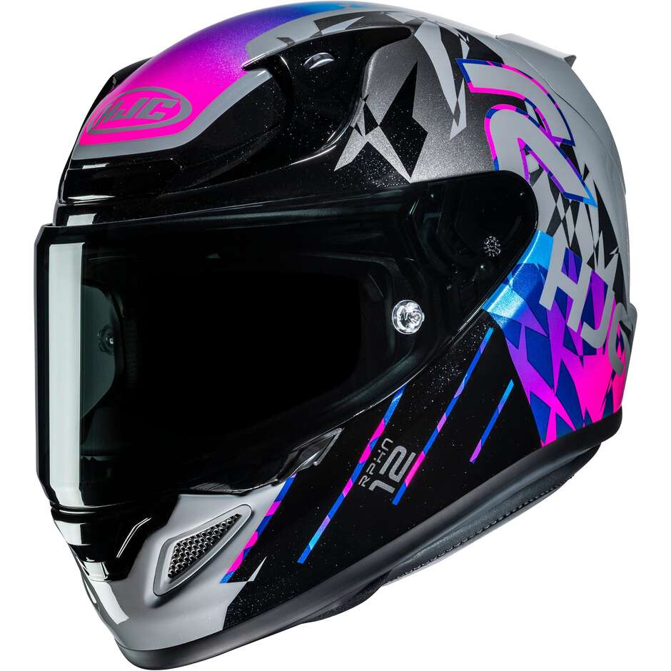 Casque intégral moto HJC RPHA 12 KATE MC28 Gris Rose