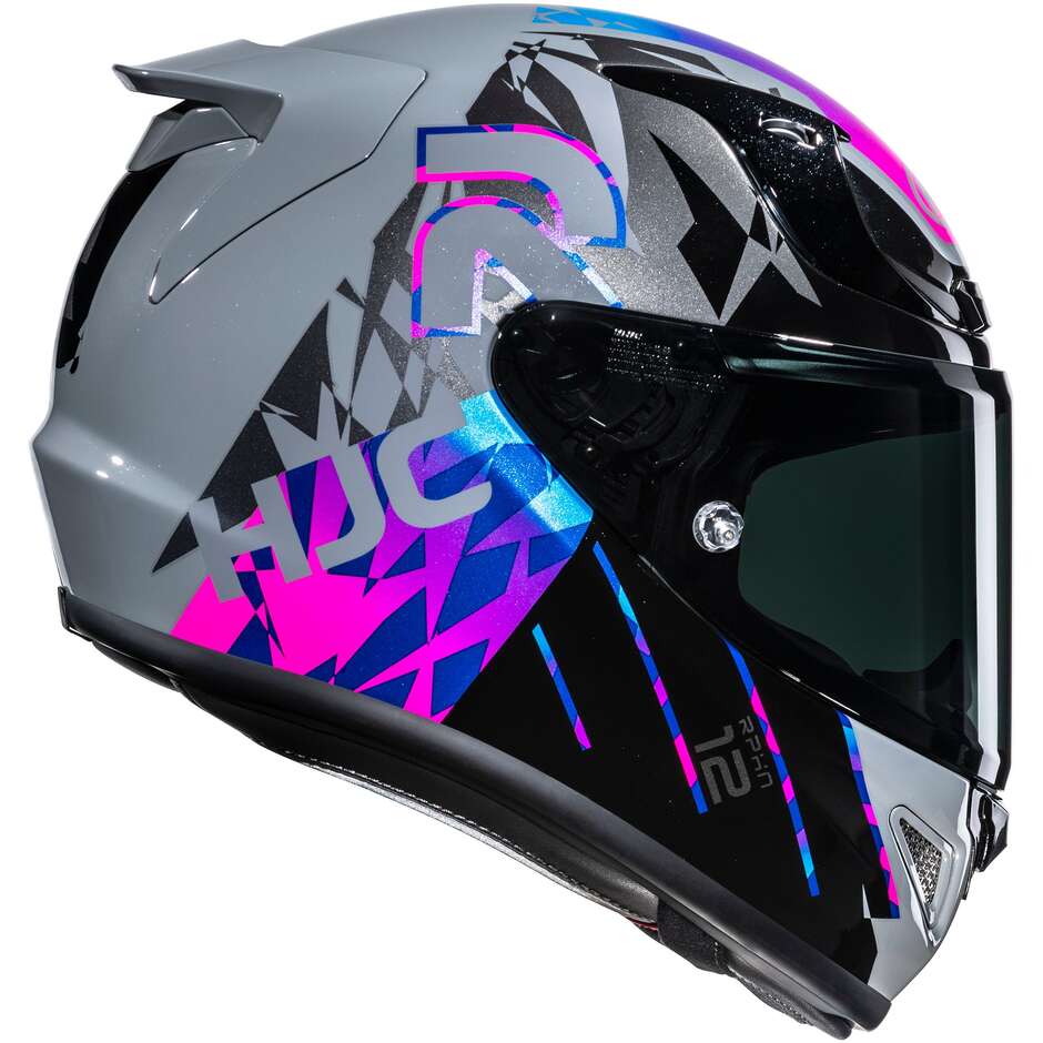 Casque intégral moto HJC RPHA 12 KATE MC28 Gris Rose