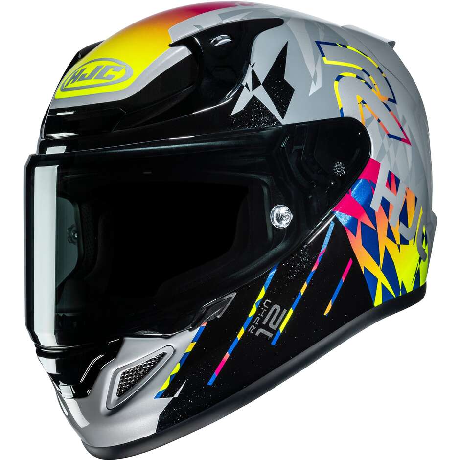 Casque intégral moto HJC RPHA 12 KATE MC48 Gris Jaune