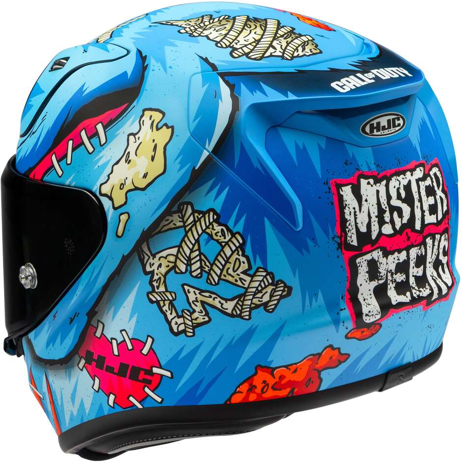 Casque intégral moto HJC RPHA 12 MISTER PEEKS (MC21SF) Bleu mat/Rouge