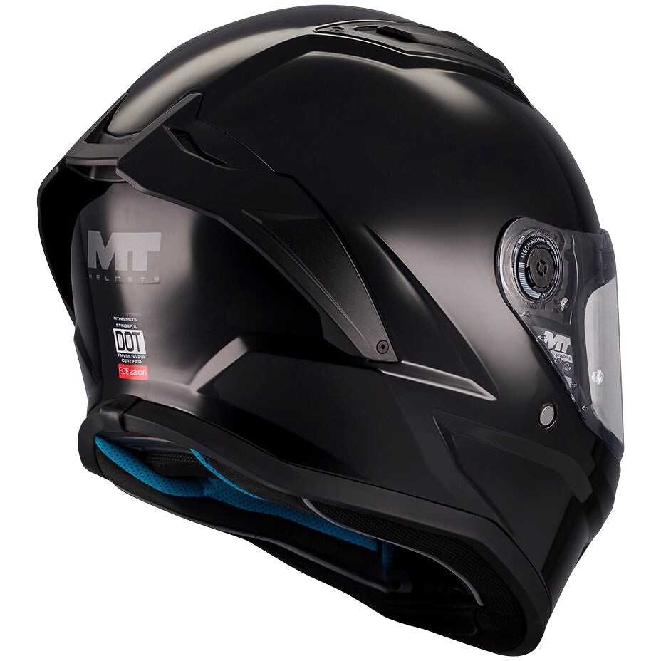 Casque intégral moto MT Helmets STINGER 2 PURE A1 Noir brillant