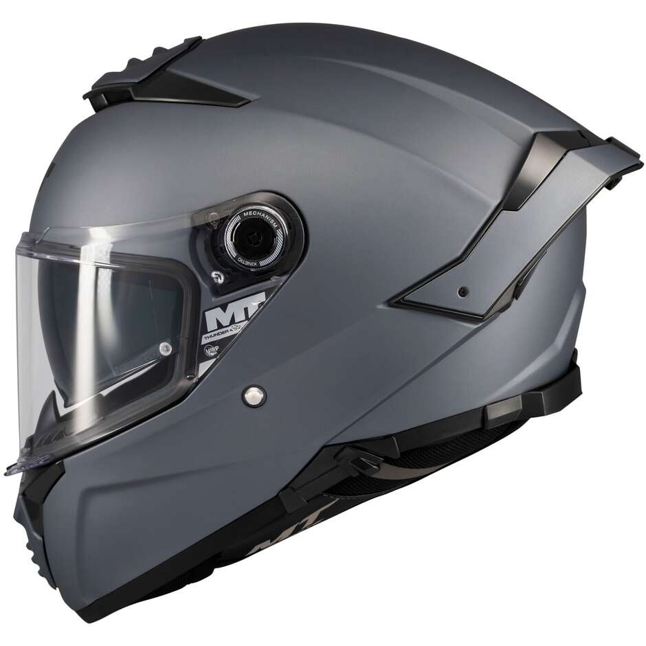 Casque intégral moto MT Helmets THUNDER 4 SV PURE A2, gris mat