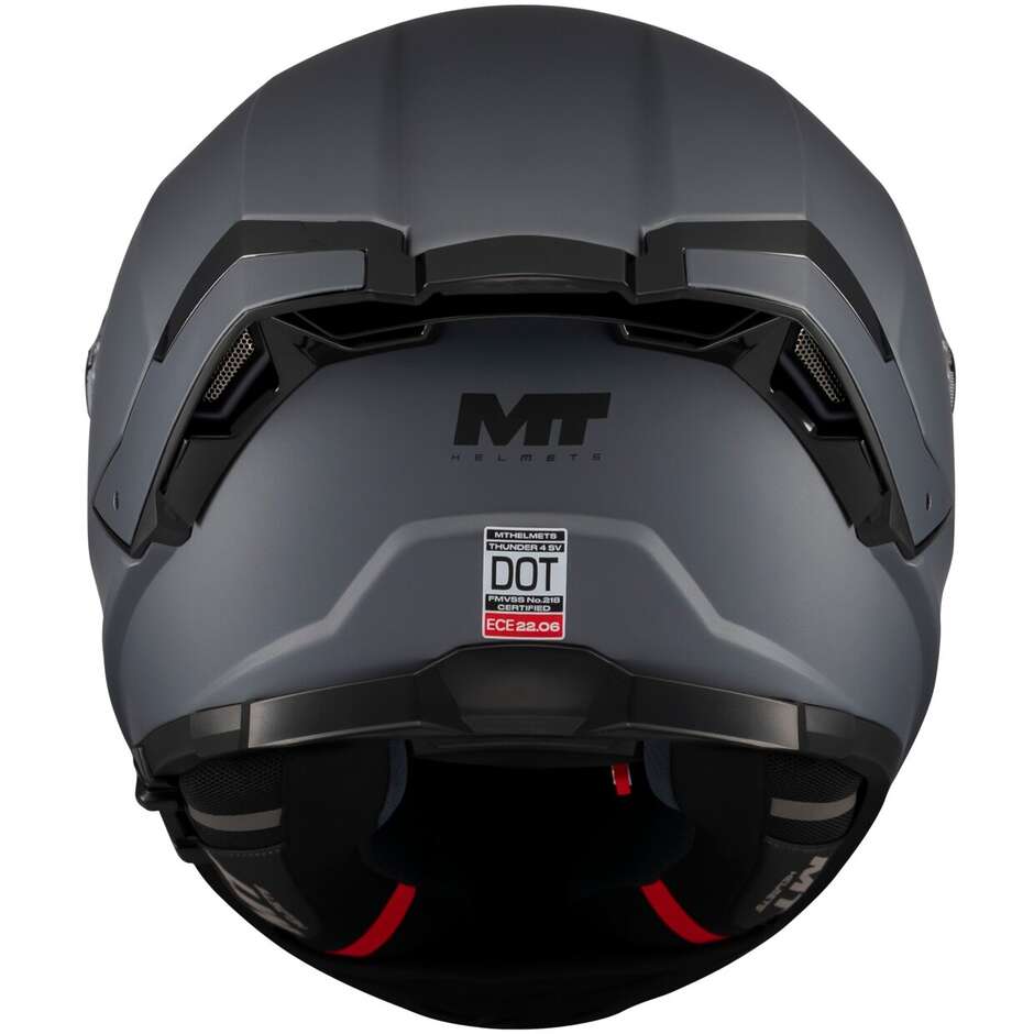 Casque intégral moto MT Helmets THUNDER 4 SV PURE A2, gris mat