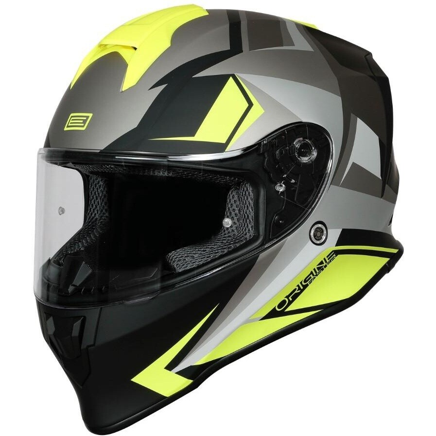 Casque intégral moto Origine DINAMO FASTER jaune et noir