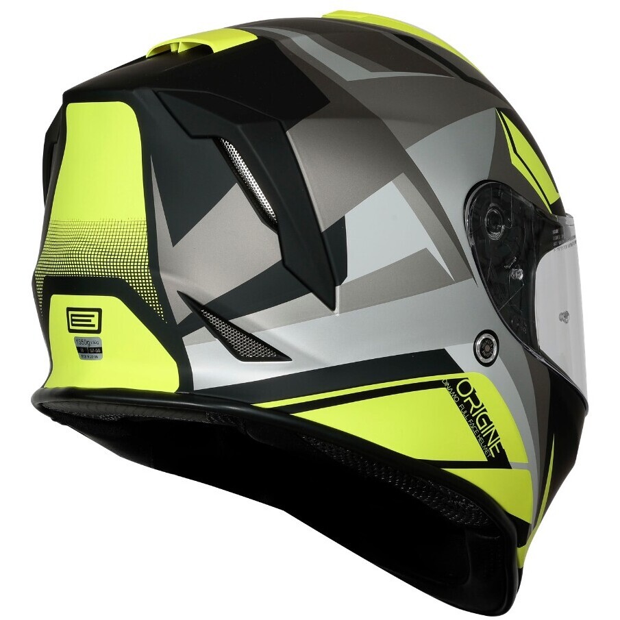 Casque intégral moto Origine DINAMO FASTER jaune et noir