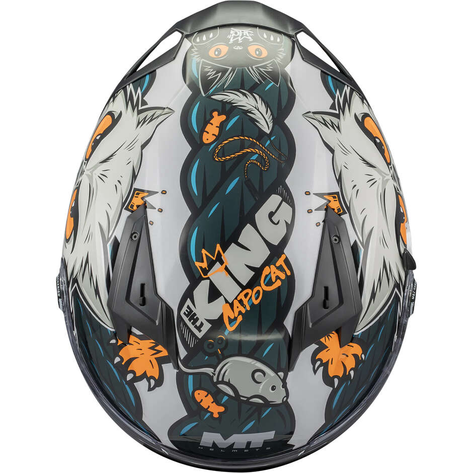 Casque intégral MT Helmets BRAKER SV THE KING A7, multicolore, noir brillant