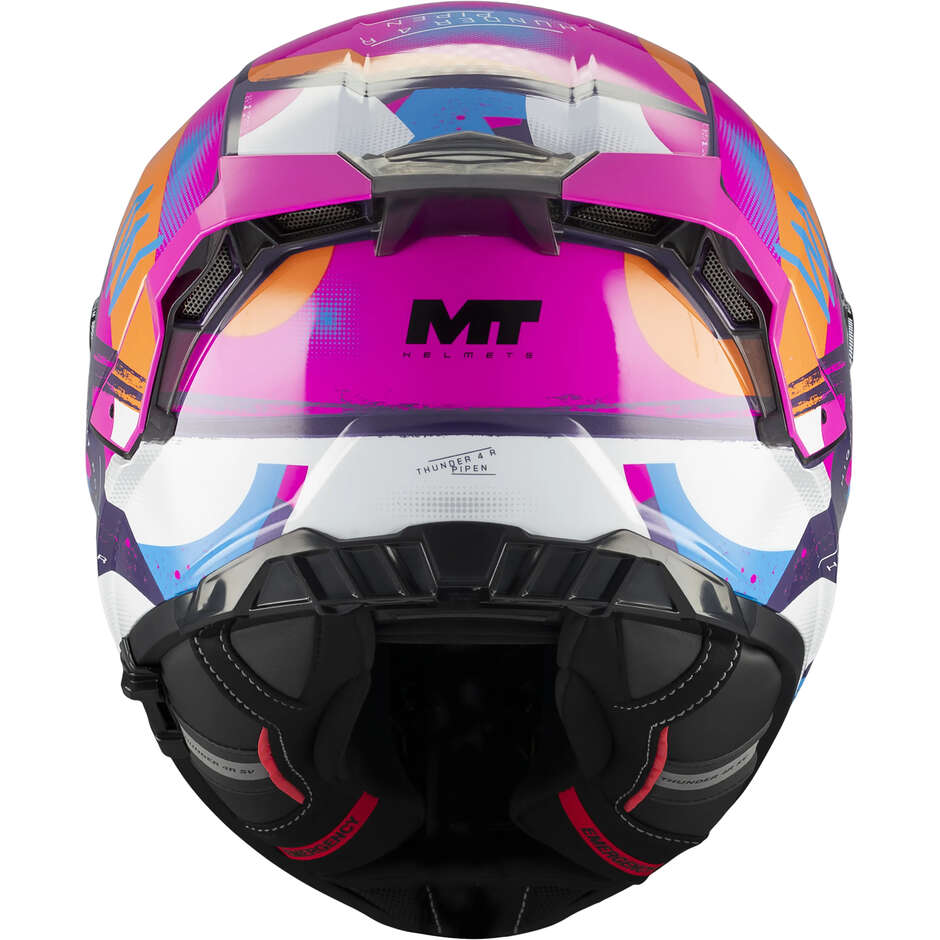 Casque intégral MT Helmets THUNDER 4 R SV PIPEN C8, rose brillant multicolore