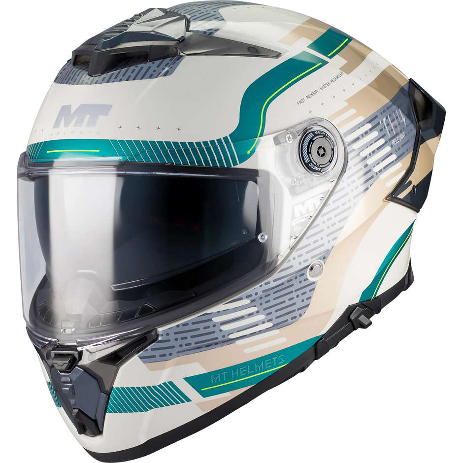 Casque intégral MT Helmets THUNDER 4 R SV RELEVANT C6, multicolore, vert brillant