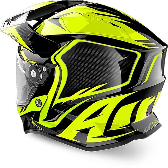 Casque intégral ON-Off Moto Touring Airoh COMMANDER Carbon Glossy Yellow