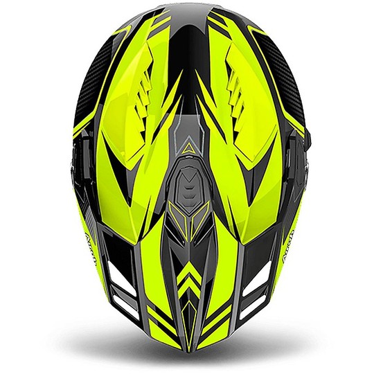 Casque intégral ON-Off Moto Touring Airoh COMMANDER Carbon Glossy Yellow