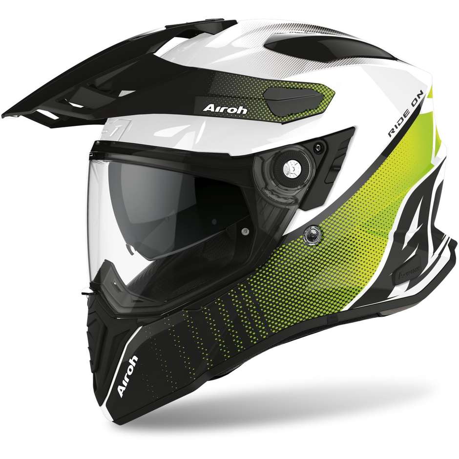 Casque intégral On-Off Moto Touring Airoh COMMANDER Progress Lime Glossy