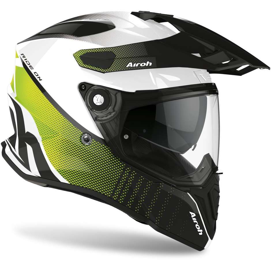 Casque intégral On-Off Moto Touring Airoh COMMANDER Progress Lime Glossy