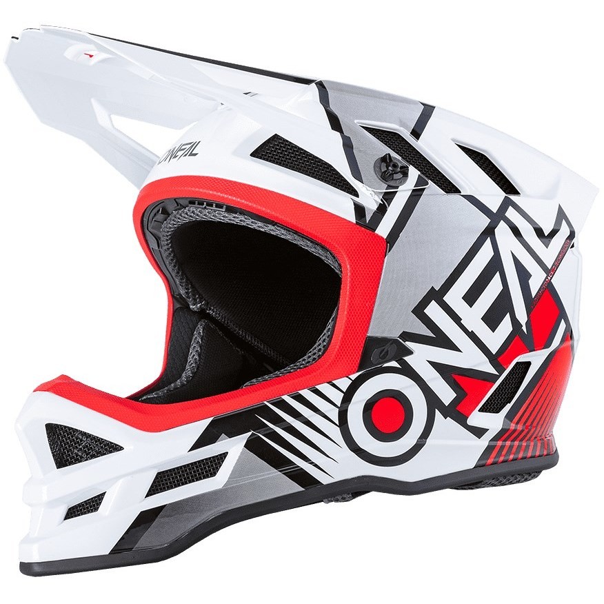 Casque Intégral Vélo Mtb eBike Oneal Blade Delta Blanc Rouge