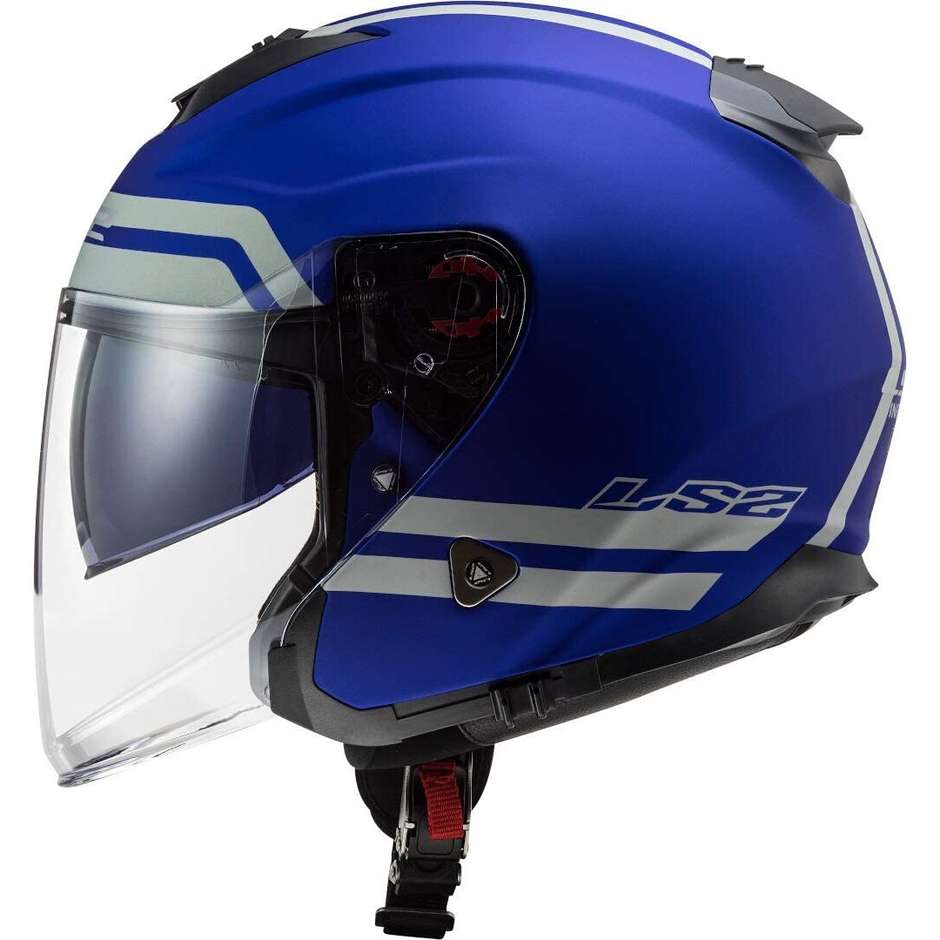 Casque Jet en Ls2 OF521 INFINITY Hyper Matt Blue Motorcycle Fiber