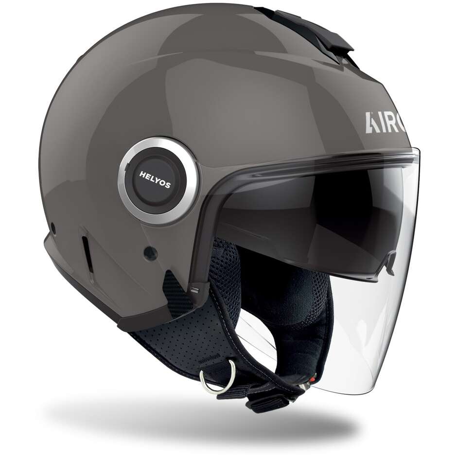 Casque Jet Moto Airoh HELYOS COLOR Gris Foncé Brillant