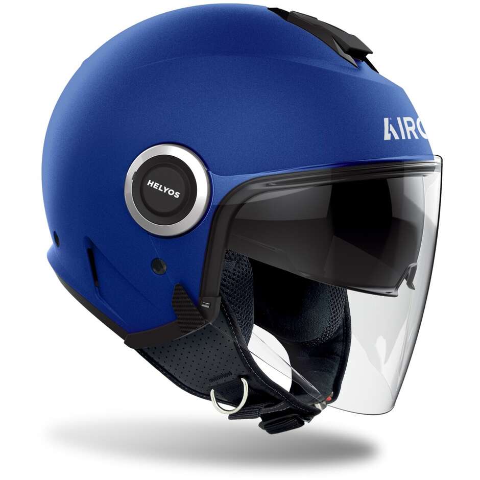 Casque Jet Moto Jet Airoh HELYOS COLOR Bleu Mat