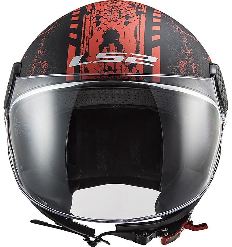 Casque Jet Moto Ls2 of558 SPHERE LUX Snake Matt Black Red Vente en