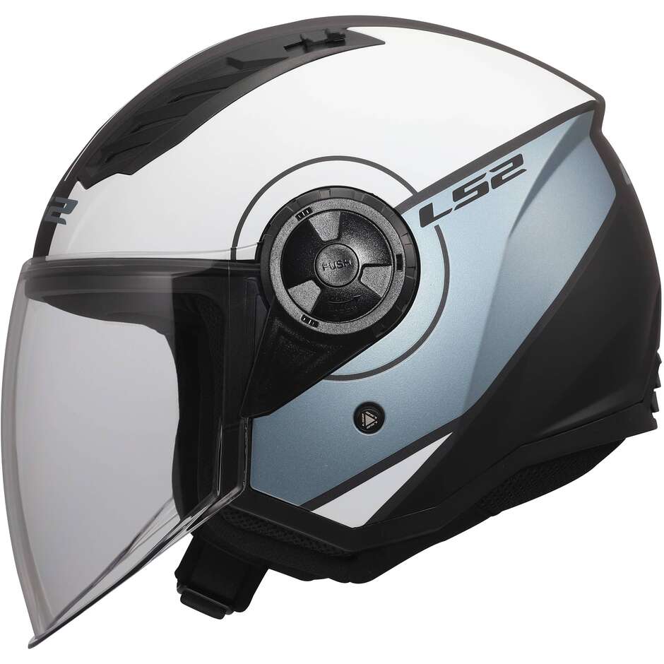 Casque jet moto LS2 OF616 AIRFLOW II COVER Gris Bleu