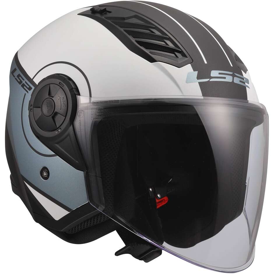 Casque jet moto LS2 OF616 AIRFLOW II COVER Gris Bleu