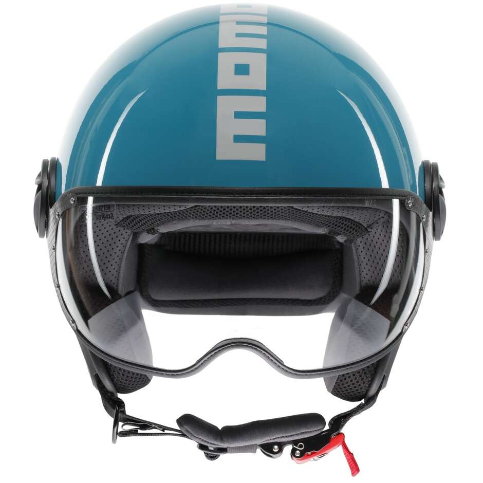 Casque Jet Moto Momo Design FGTR CLASSIC Candy Lake Bleu Blanc