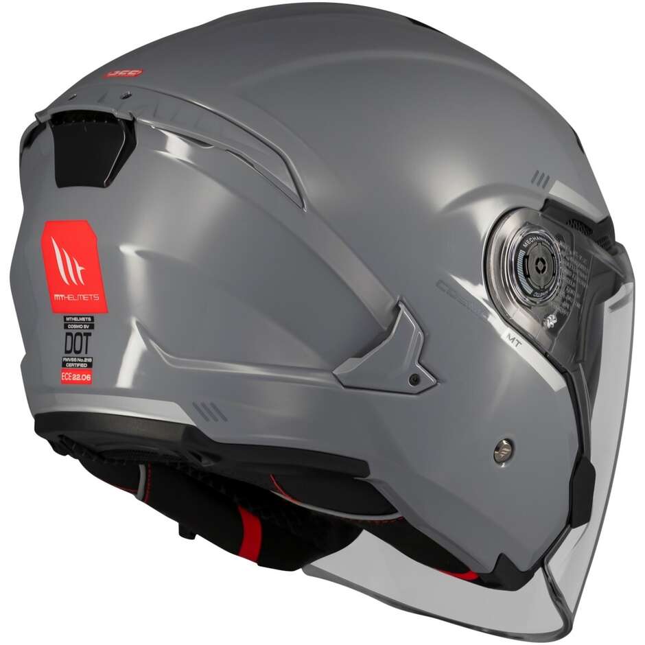 Casque jet moto MT Helmetss COSMO SV SOLID A2 gris brillant
