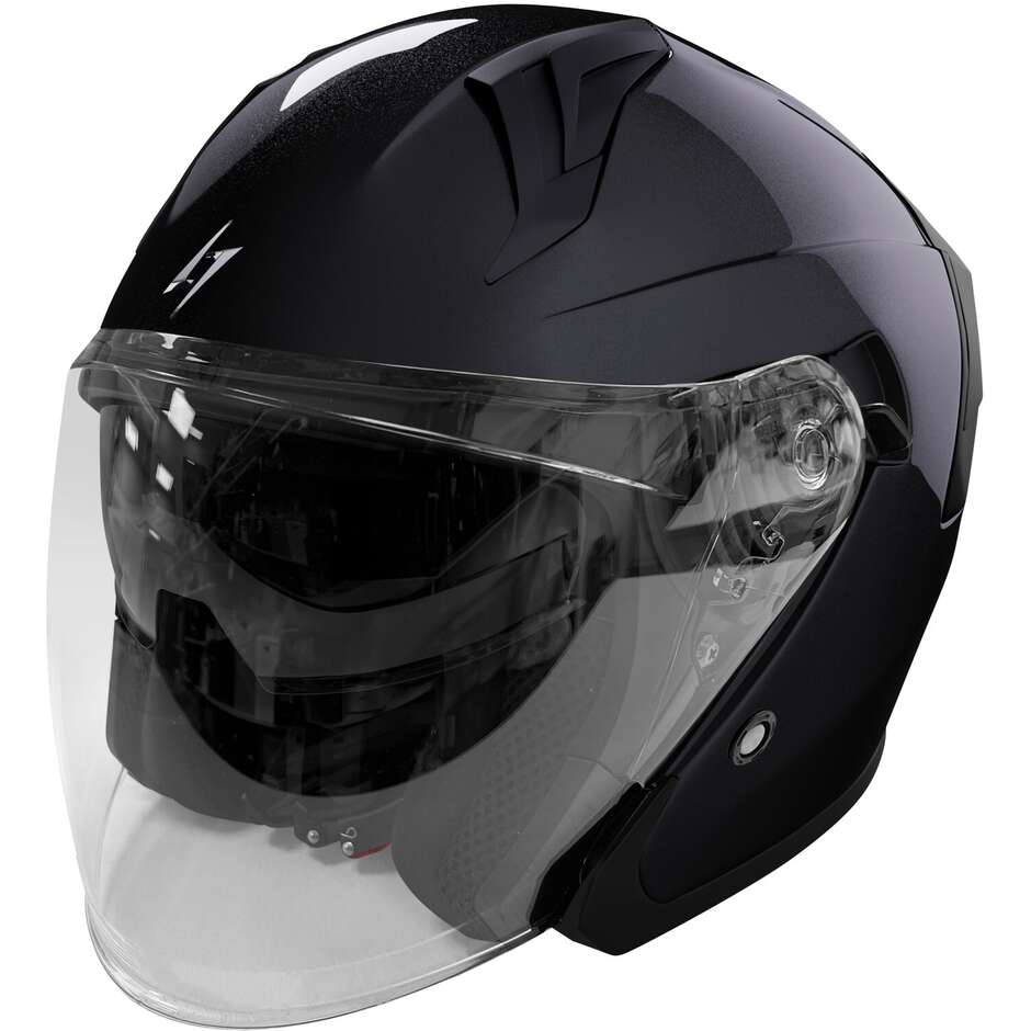Casque Jet Moto Stormer RUN Black Pearl
