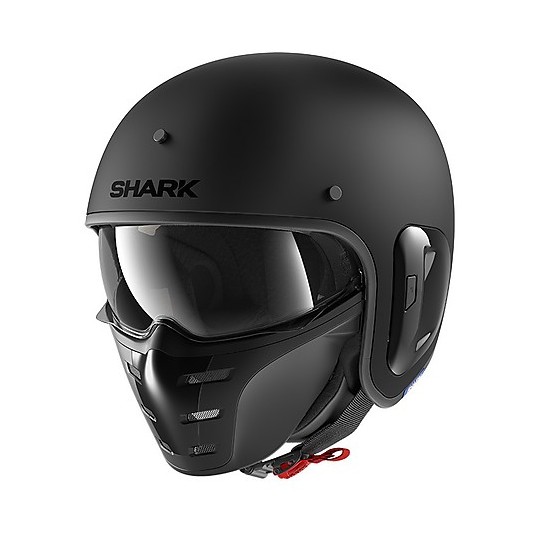 Casque Jet Retro en moto Fiber Shark S-DRAK 2 Blank Mat Matt Black