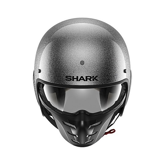 Casque Jet Retro en Motorcycle Fiber Shark S-DRAK 2 Blank Glitter Silver