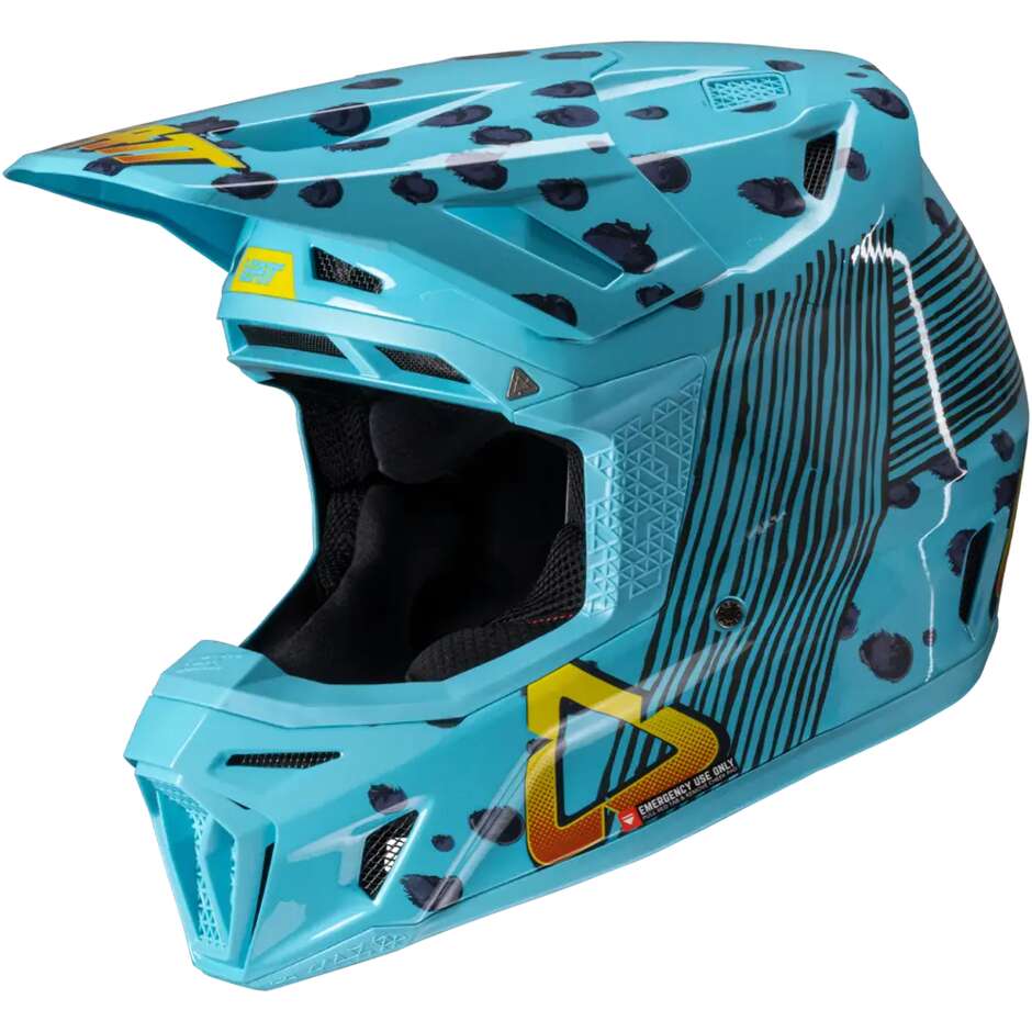Casque Leatt KIT MOTO 8.5 V25 CHEETAH Blue Cross