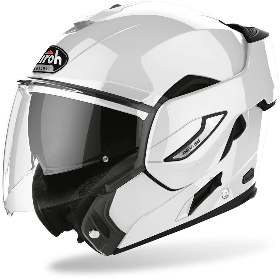 Casque modulable Flip UP Motorcycle Airoh REV 19 COLOR Glossy White